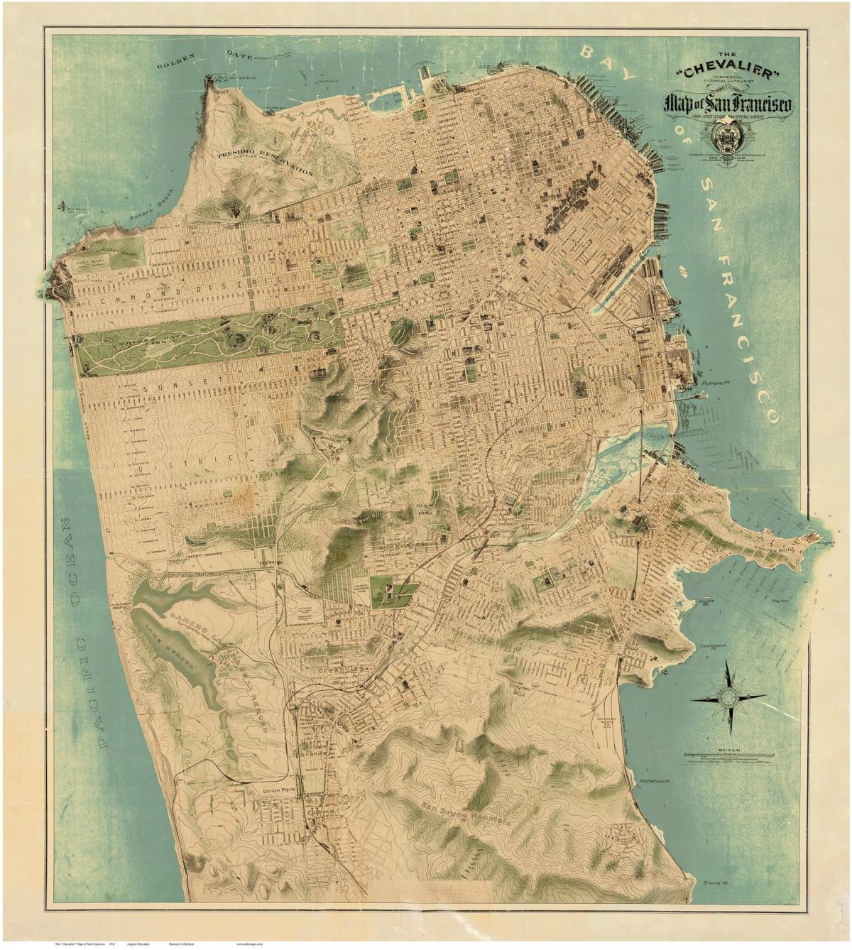 Carte de la vieille ville de San Francisco 