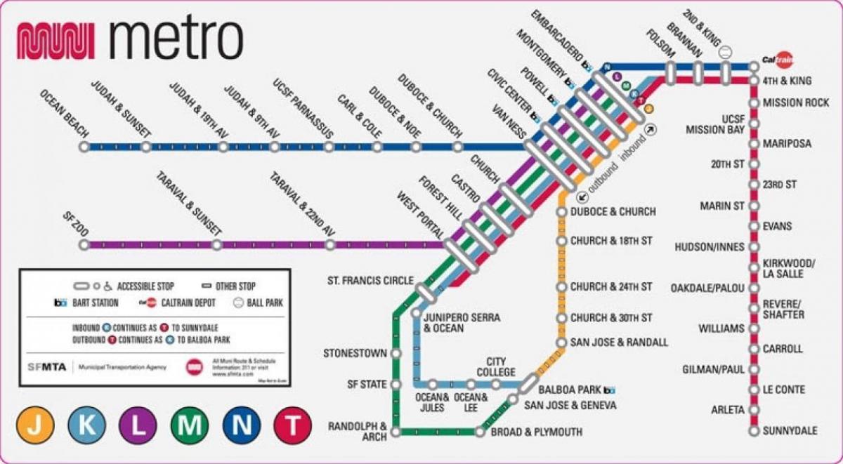 San Fran plan du métro
