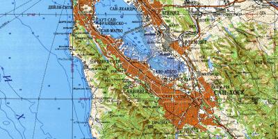 San Francisco bay area carte topographique