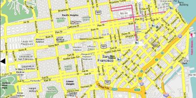 San Francisco lieux d'intérêt de la carte