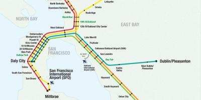 L'aéroport de San Francisco bart carte