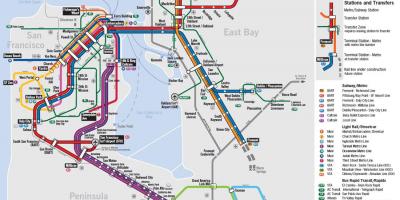 La carte de transport public de San Francisco