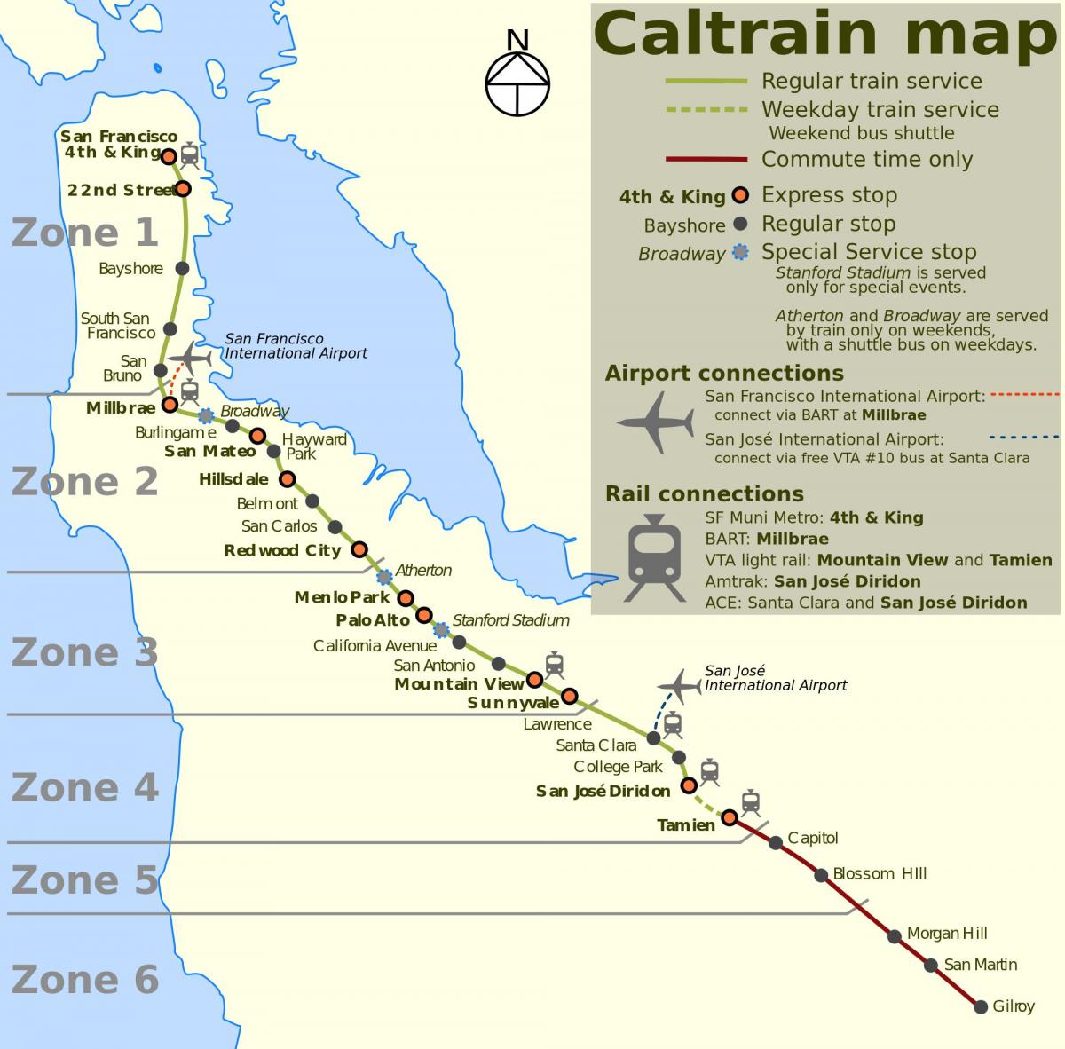 San Francisco caltrain carte