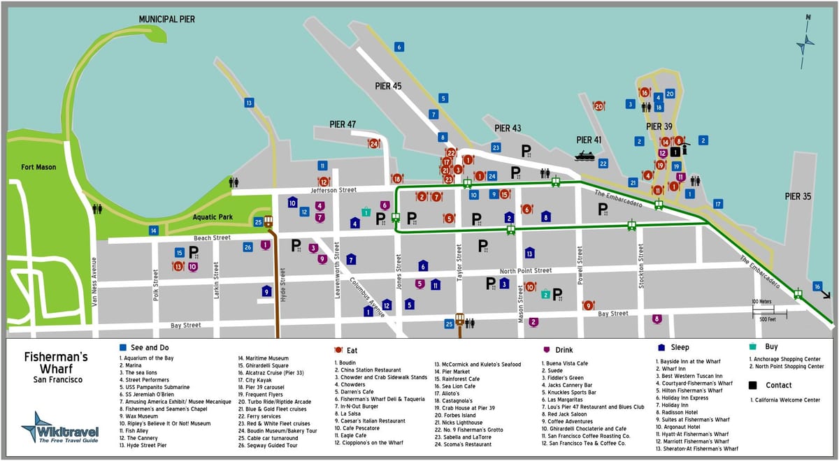 carte de San Francisco fisherman's wharf