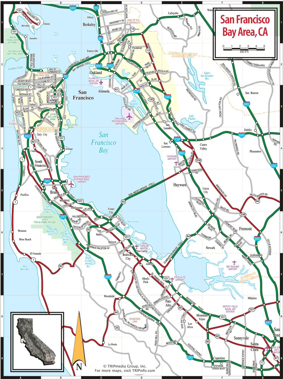carte de la baie de San Francisco