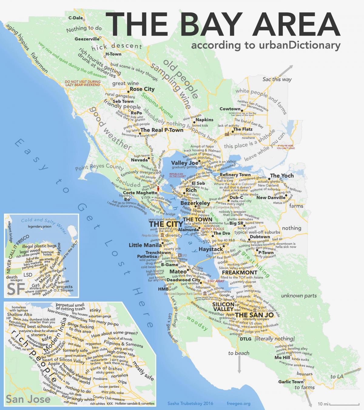 San Francisco les zones de la carte