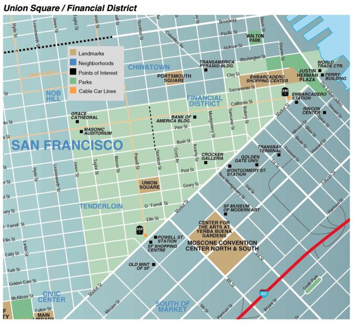 Carte de union square San Francisco