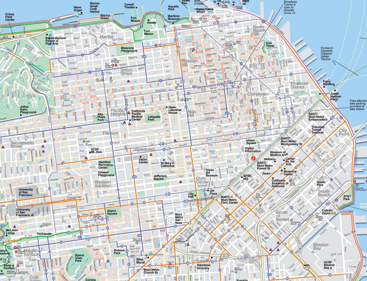 Carte détaillée de San Francisco
