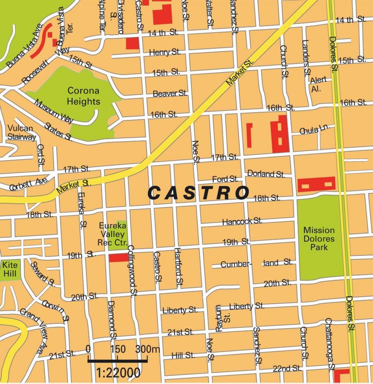 carte du quartier castro de San Francisco