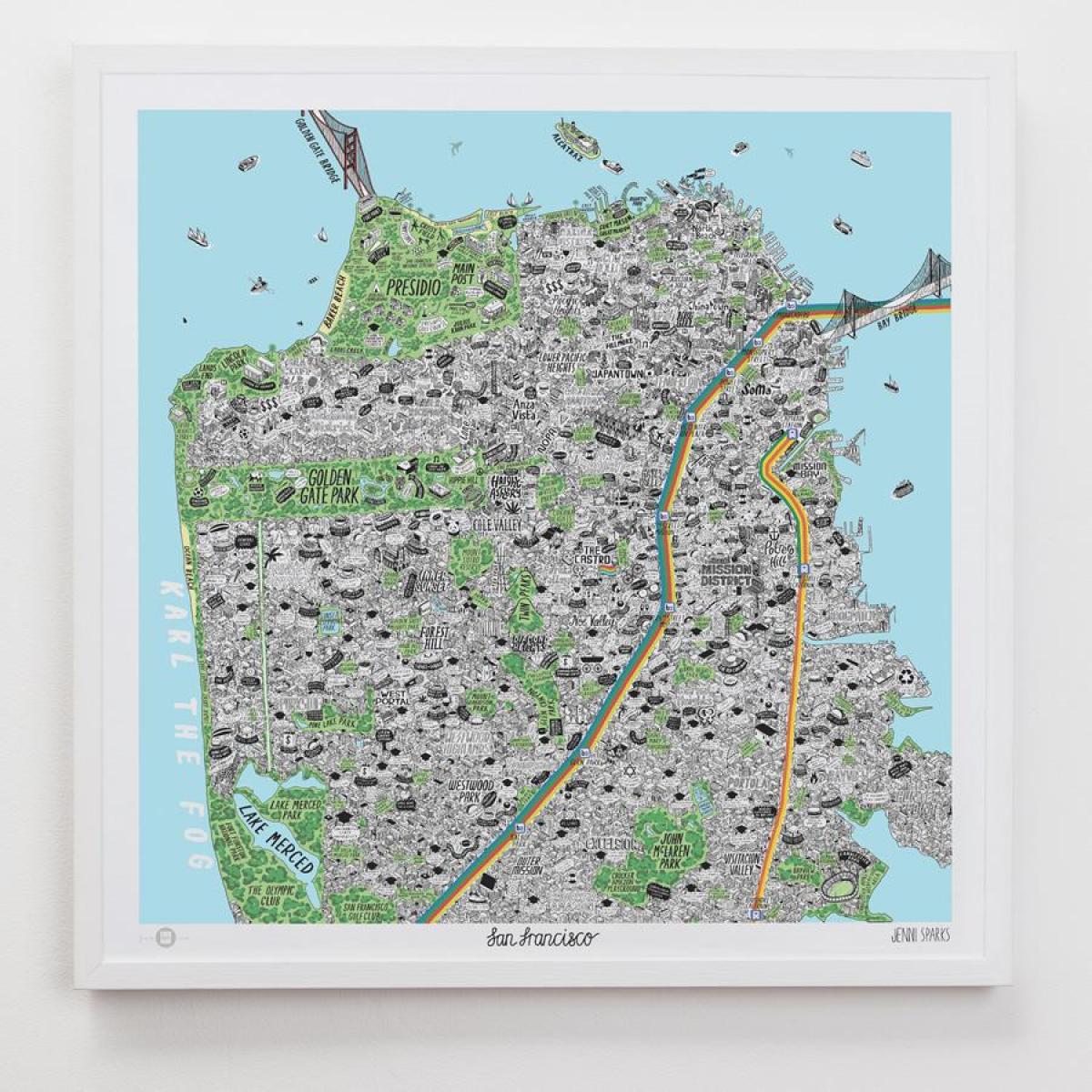 Carte d'art de San Francisco
