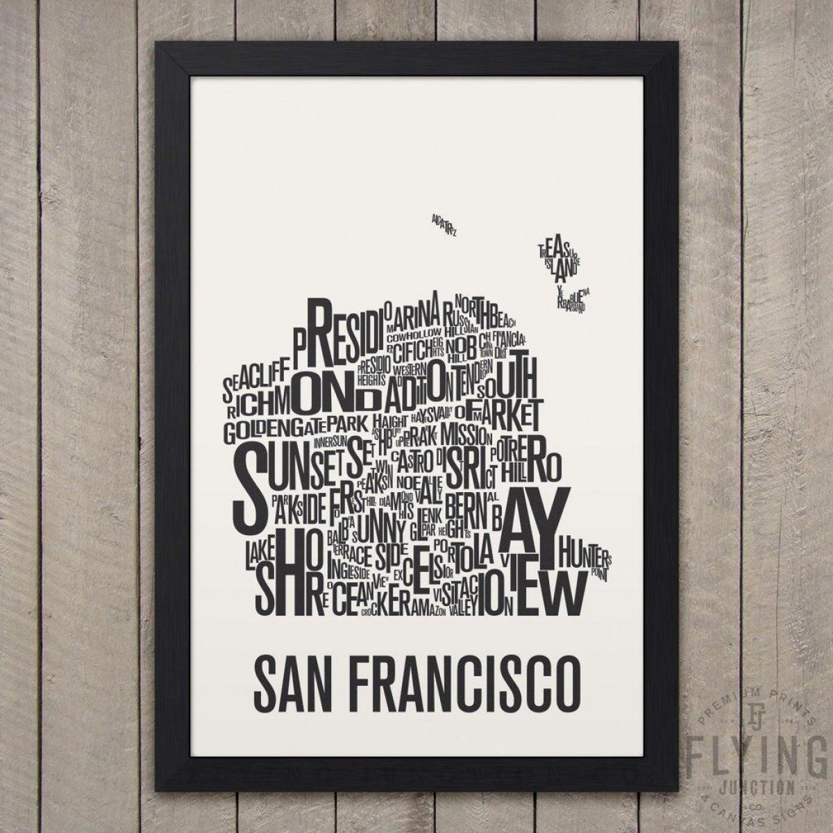 San Francisco typographie carte