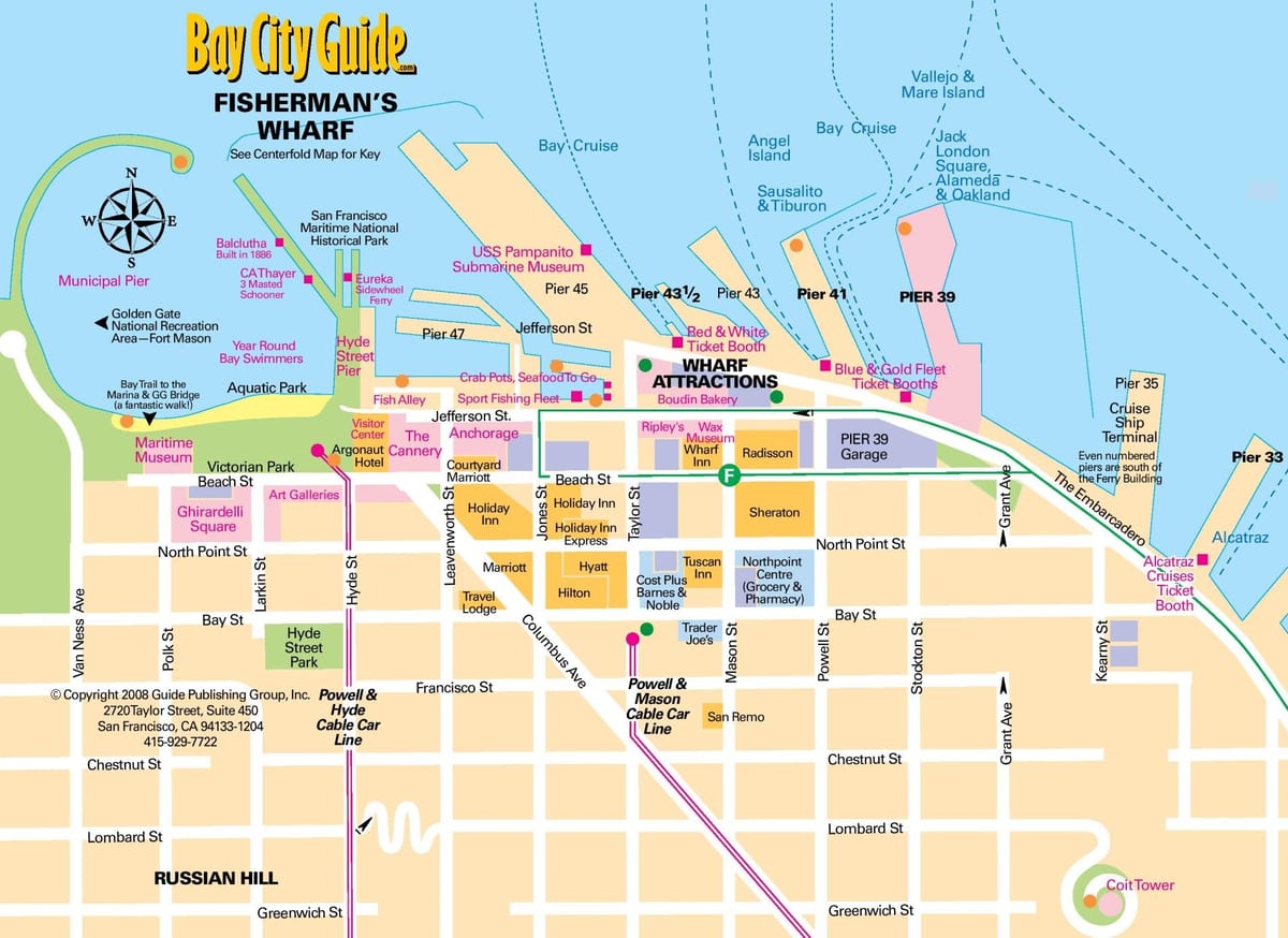 carte de fisherman's wharf de San Francisco