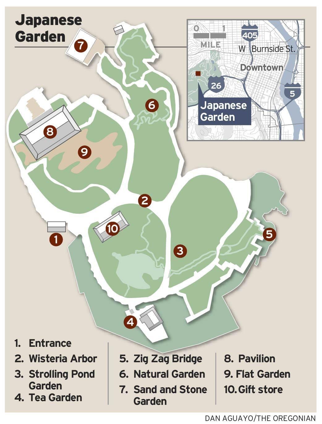 Carte du jardin de thé japonais