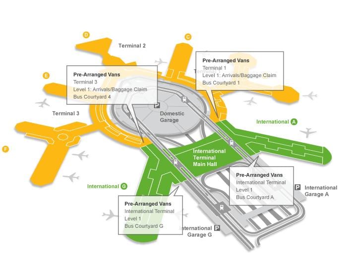 Carte de l'aéroport de San Francisco, de livraison des bagages