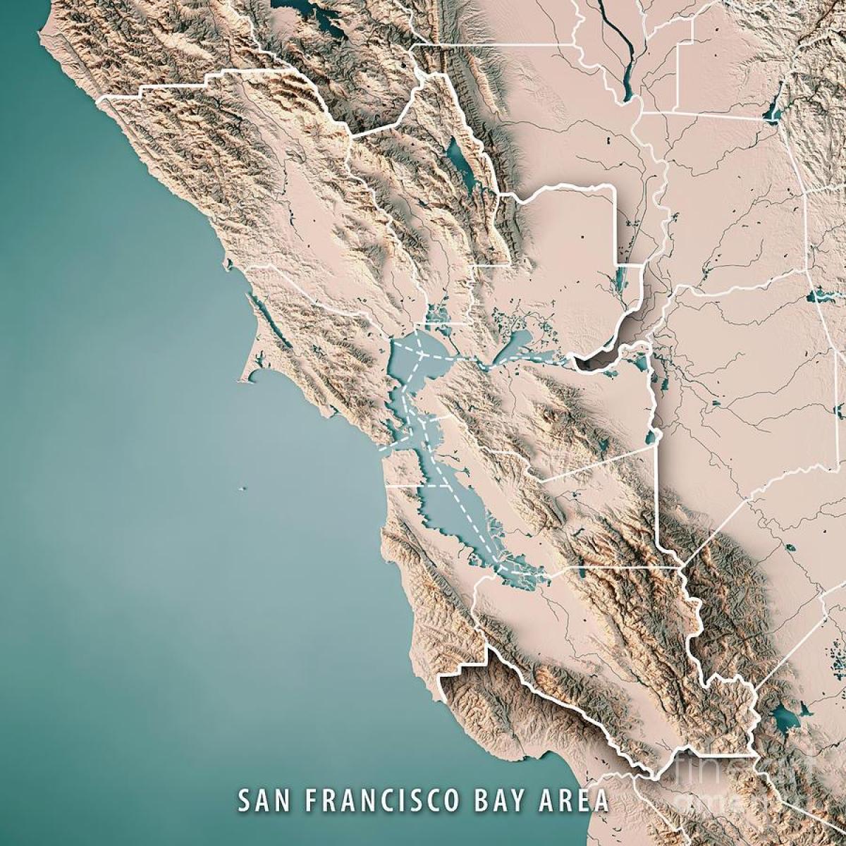 Carte de la baie de San Francisco topographiques 