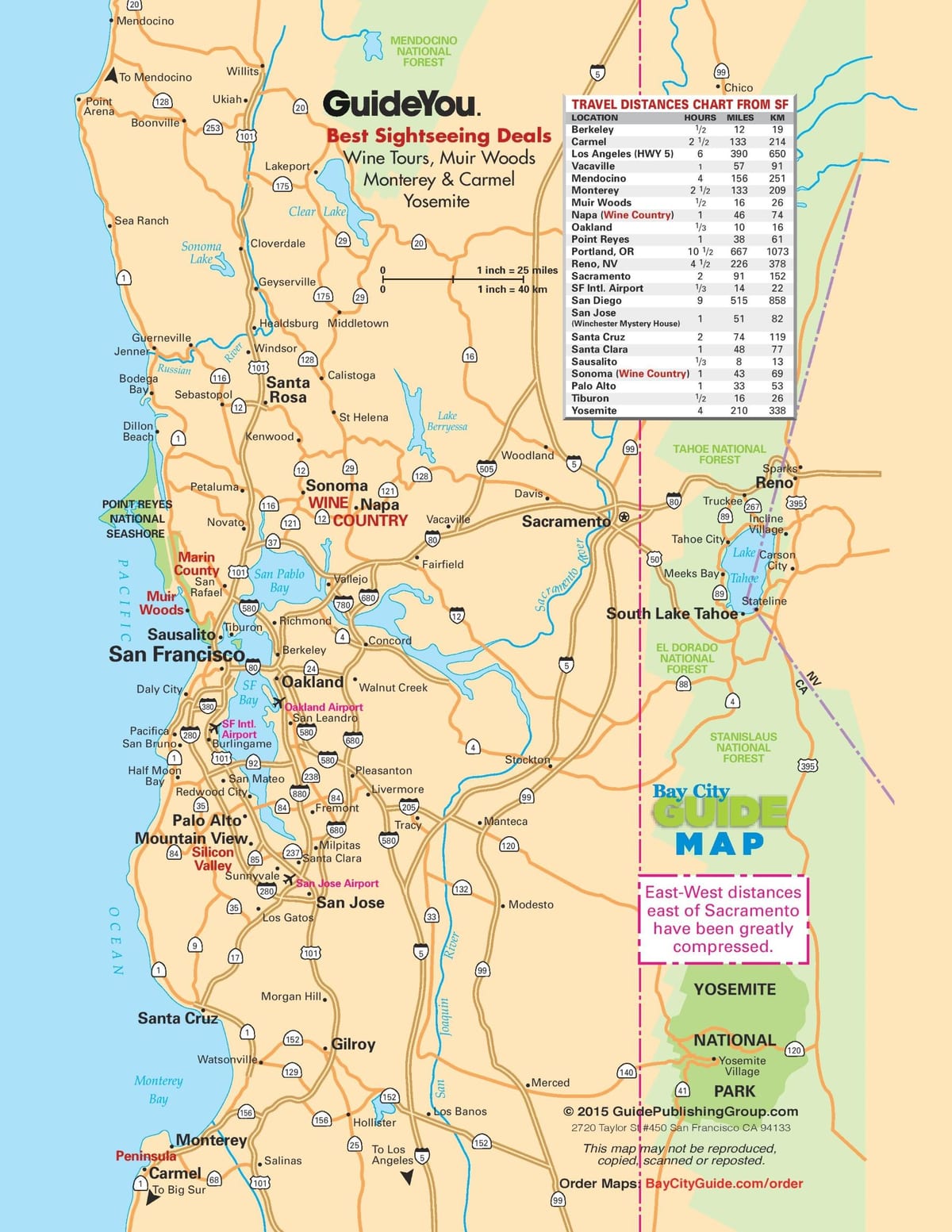 Carte de San Francisco de la route