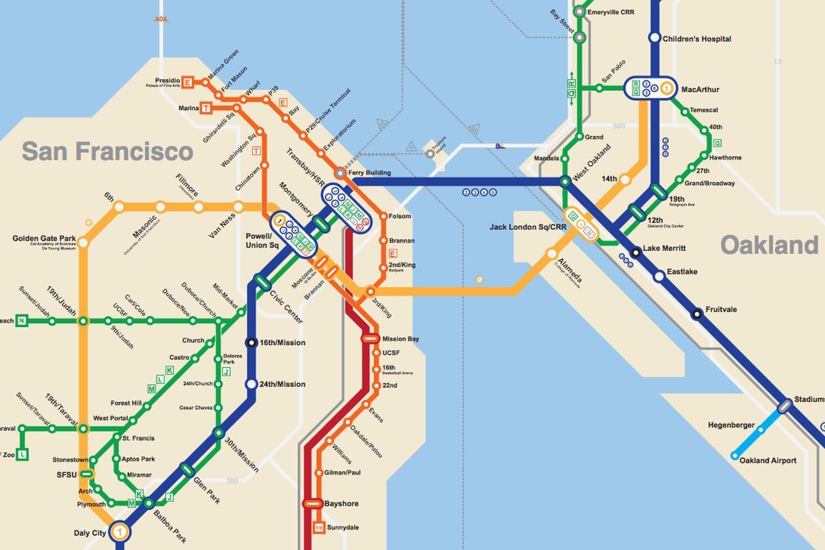 Carte de métro de San Francisco