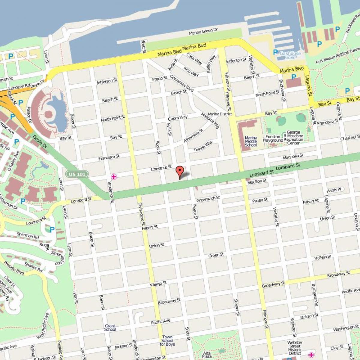 Carte de lombard street de San Francisco