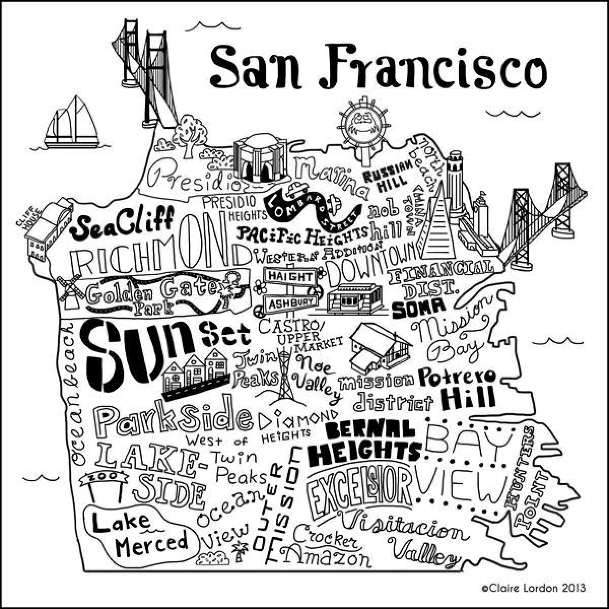 Carte de magasin de San Francisco