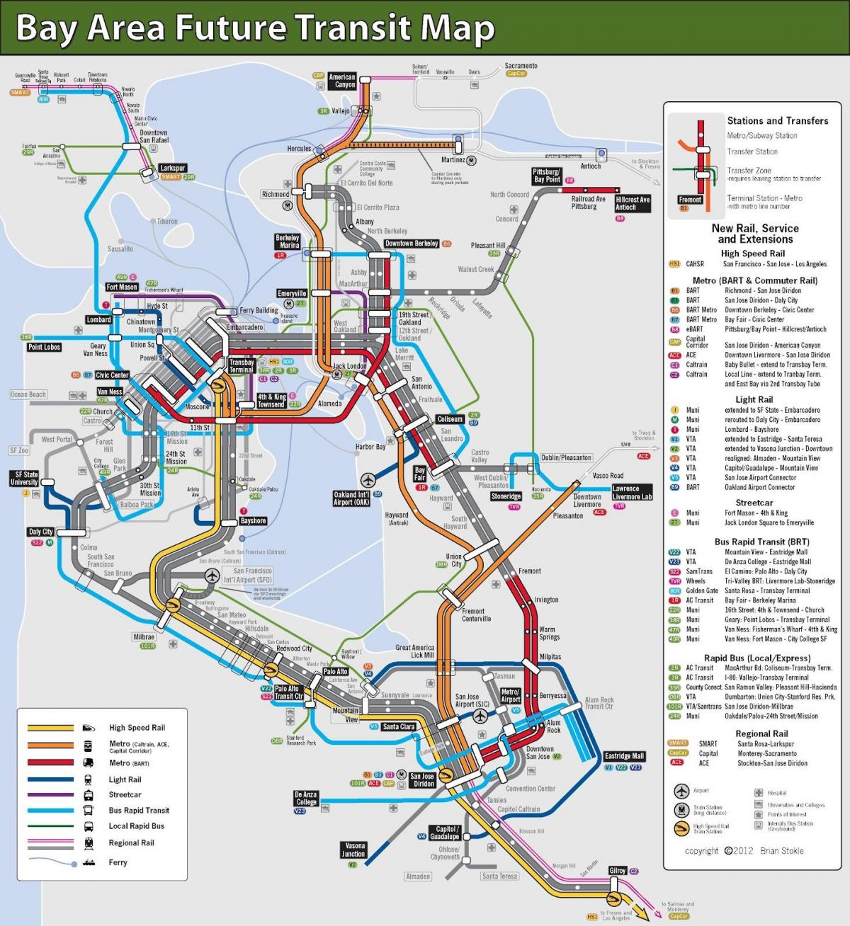 San Francisco de transit de masse de la carte