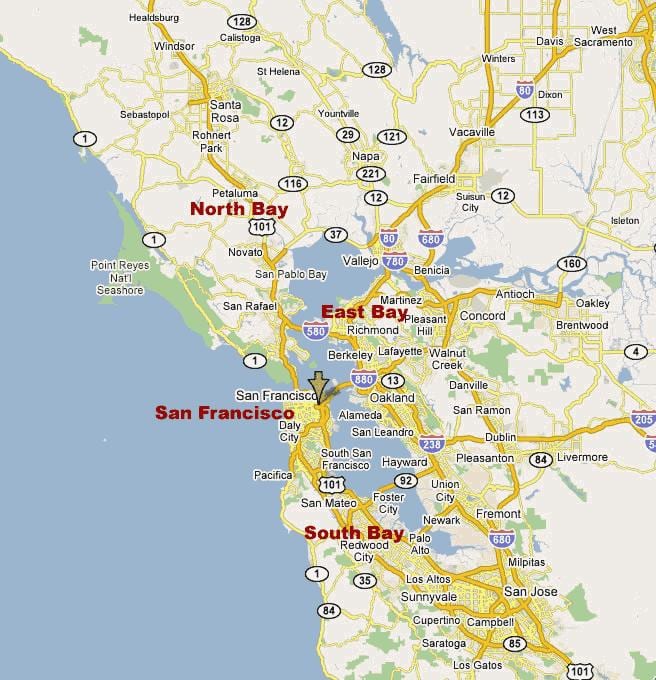le nord de la baie de californie carte