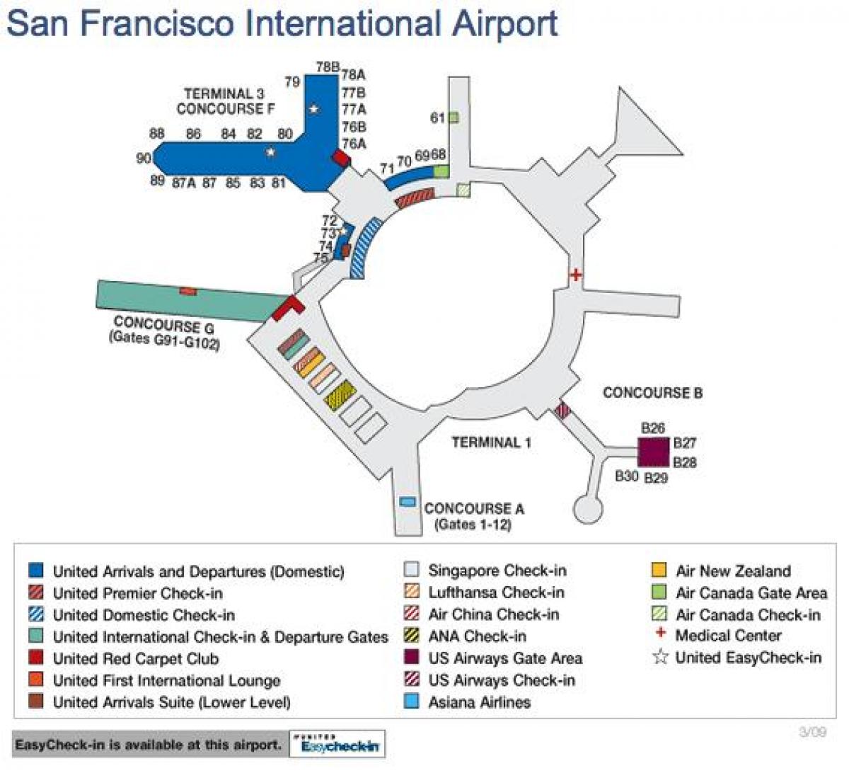 L'aéroport de San Francisco-carte