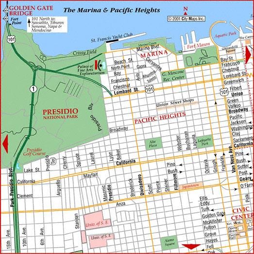 Carte de pacific heights à San Francisco