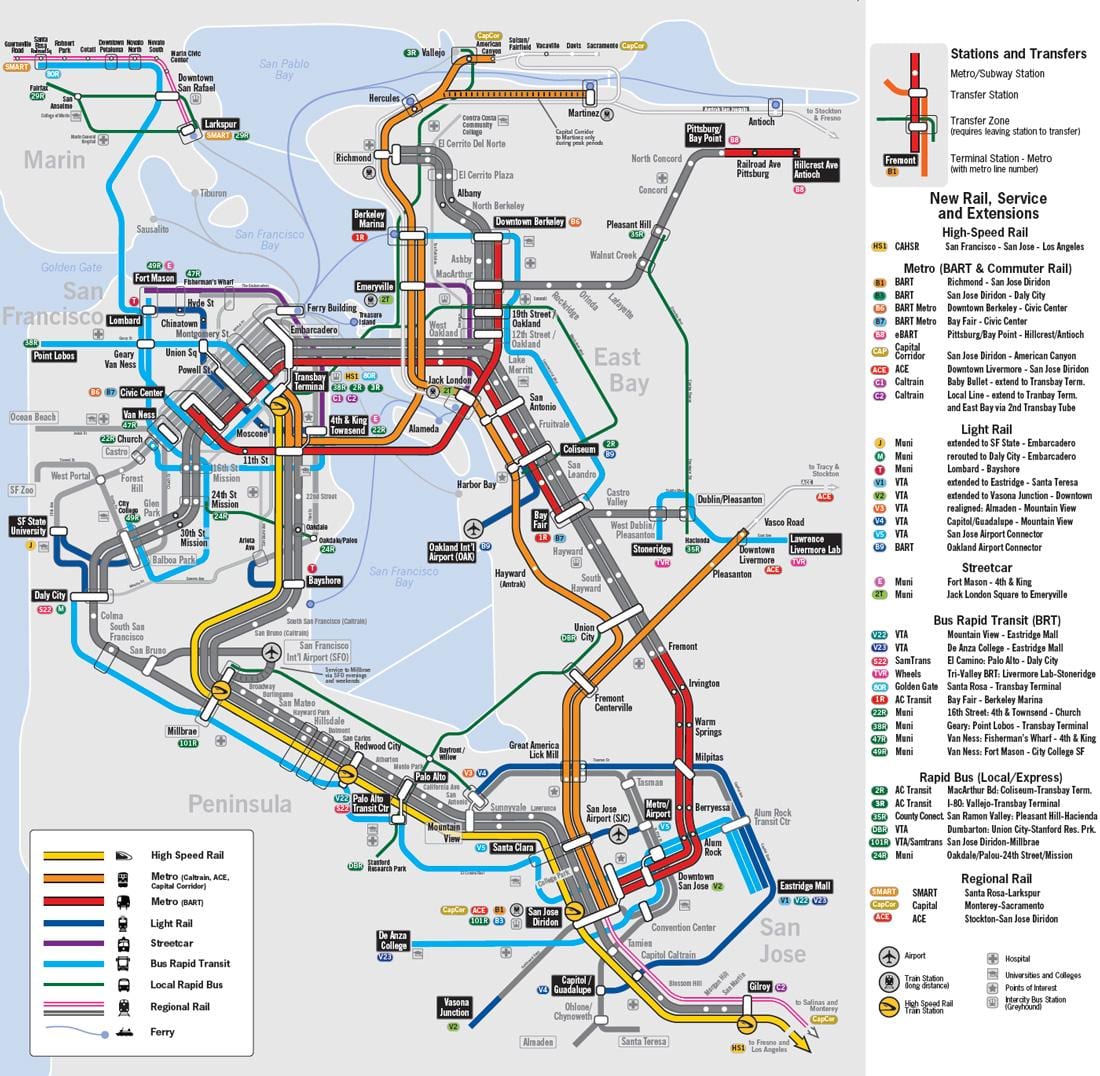 Carte de la région de la baie de train