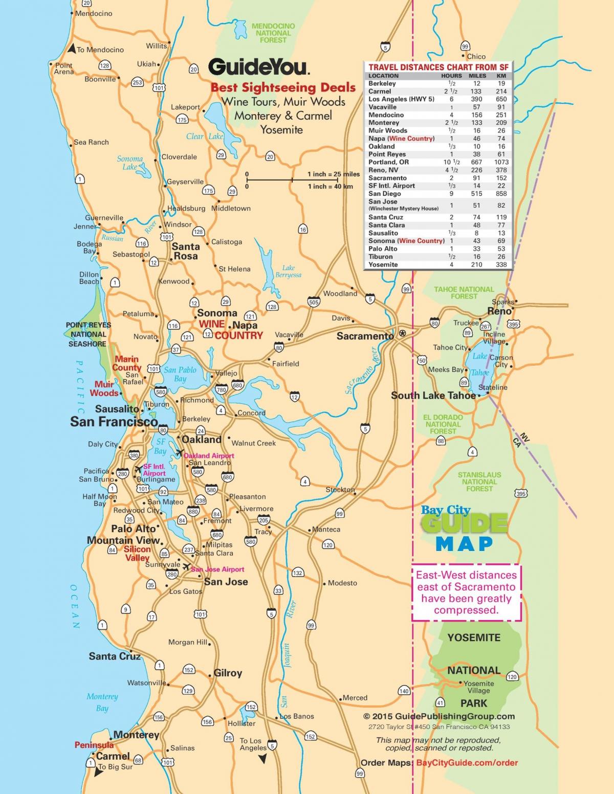 Carte de la région de la baie de la route