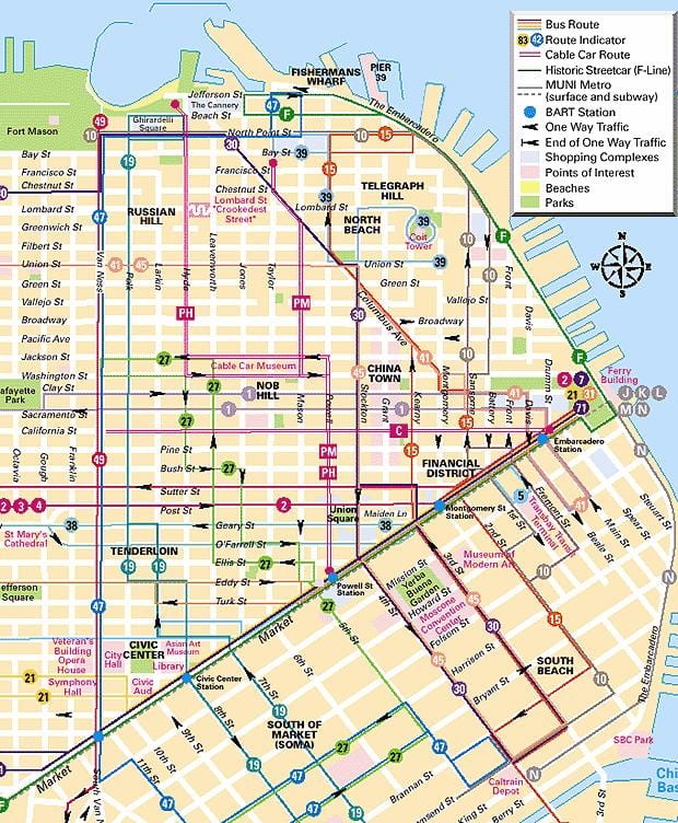 téléphérique de San Fran carte