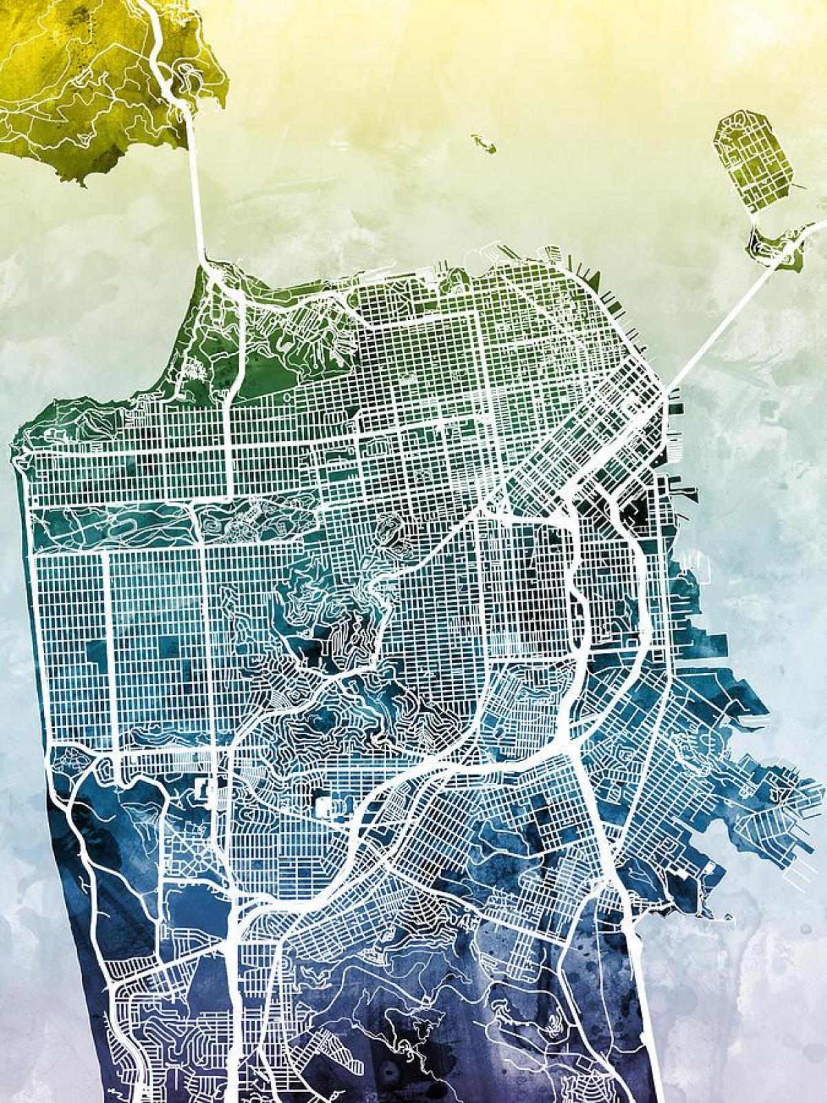 Carte de la ville de San Francisco d'art