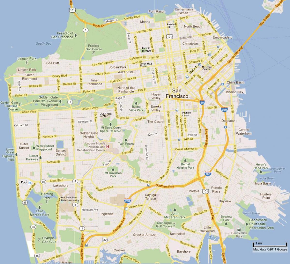 San Francisco sites carte