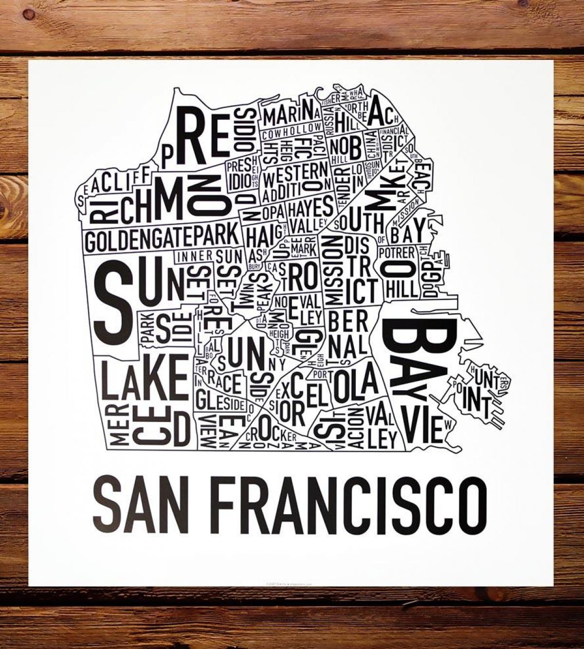 Carte de San Francisco, le quartier de l'art