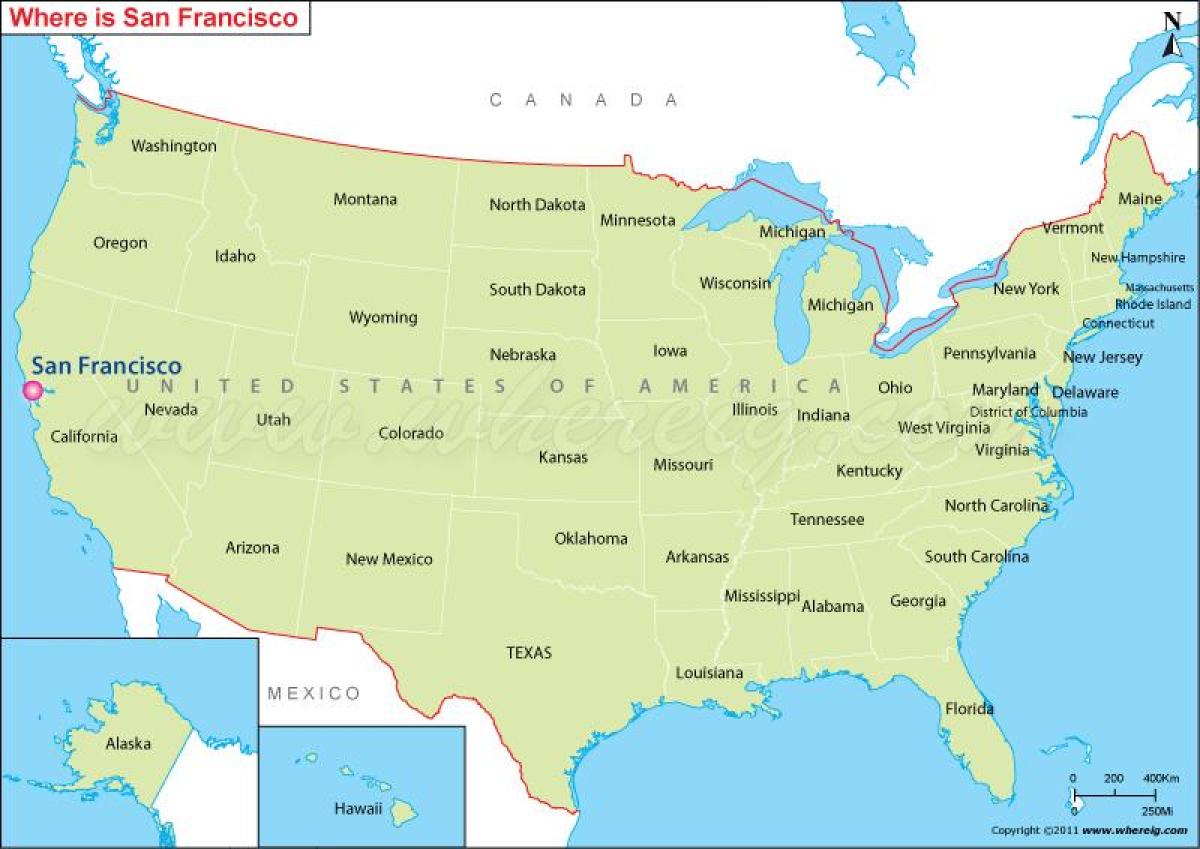 carte de San Francisco, californie, états-unis
