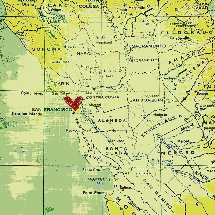 cœur à San Francisco carte