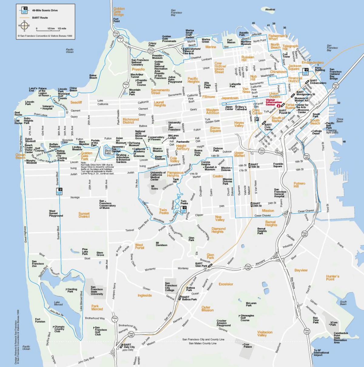 Carte de San Francisco points de repère