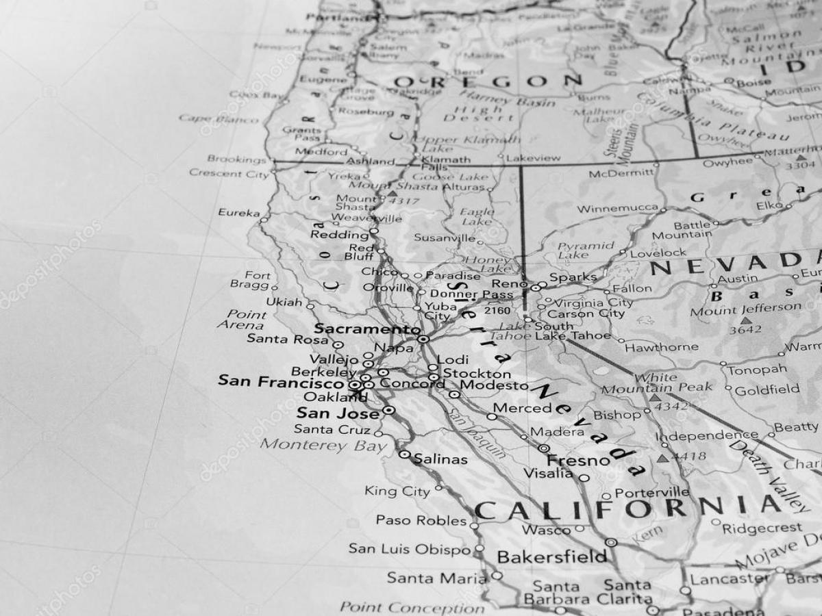 noir et blanc la carte de San Francisco
