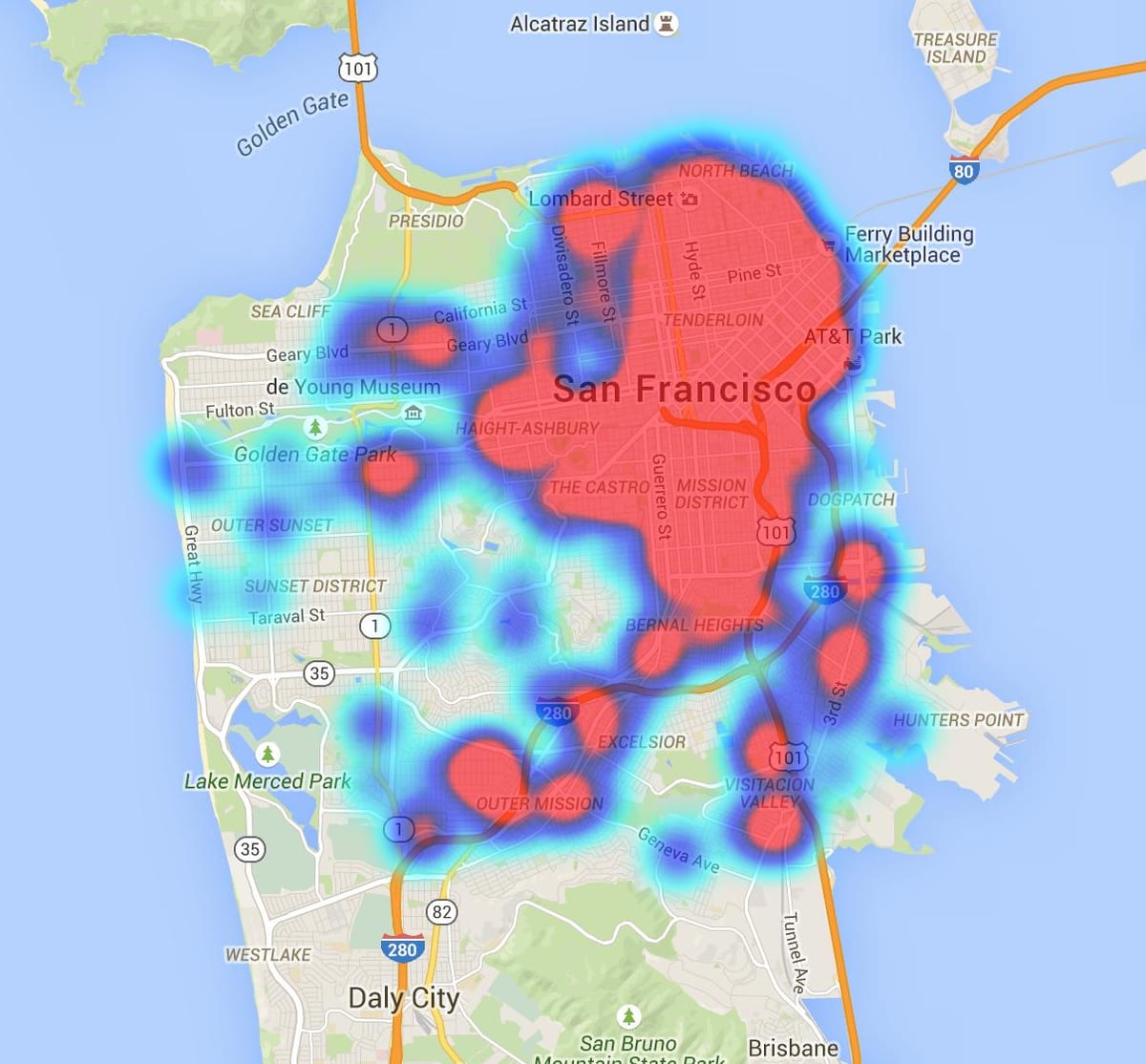 Carte de San Francisco selles