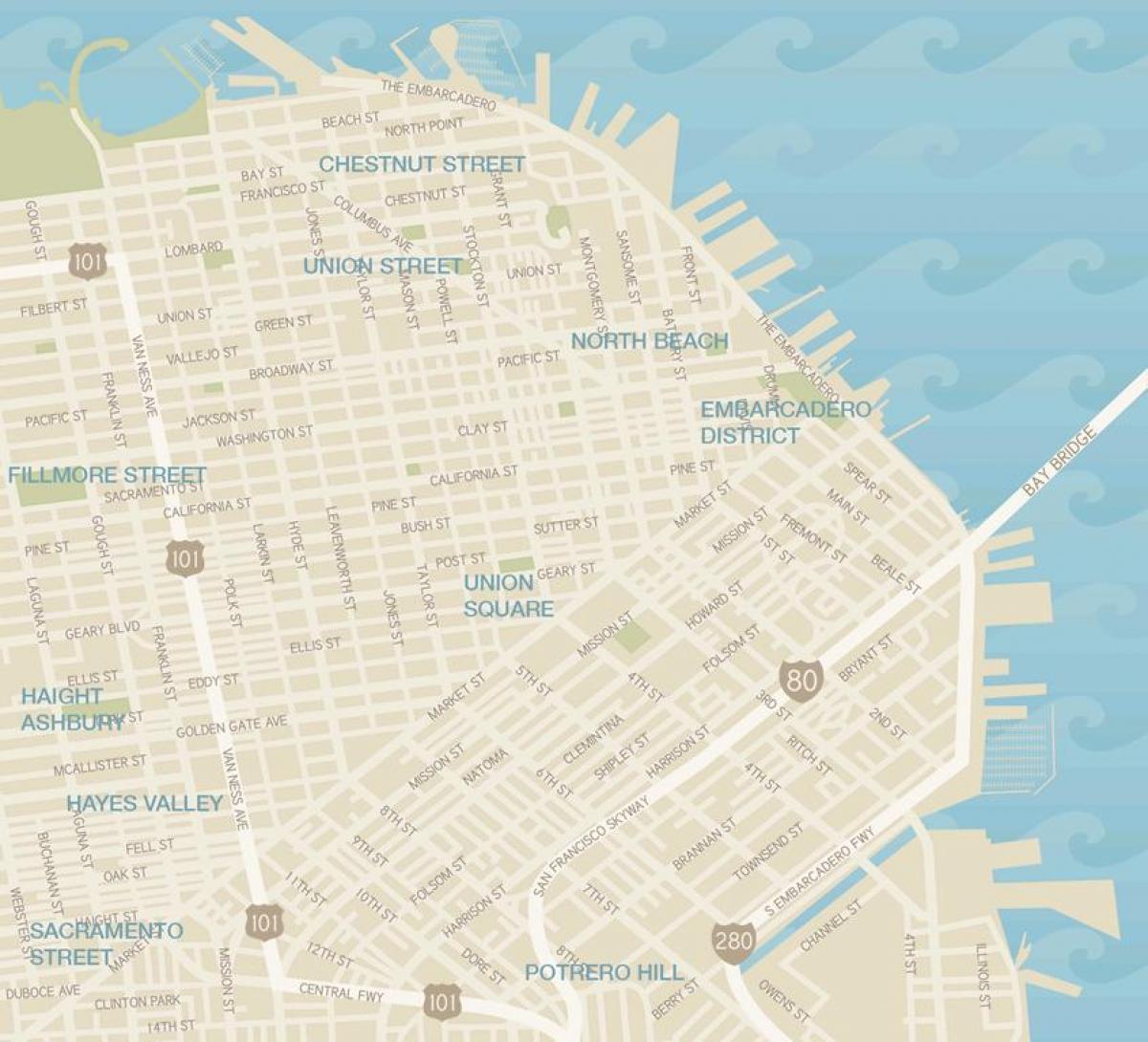 Carte de San Francisco garment district