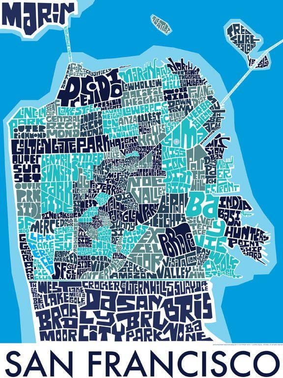 San Francisco carte murale de l'art