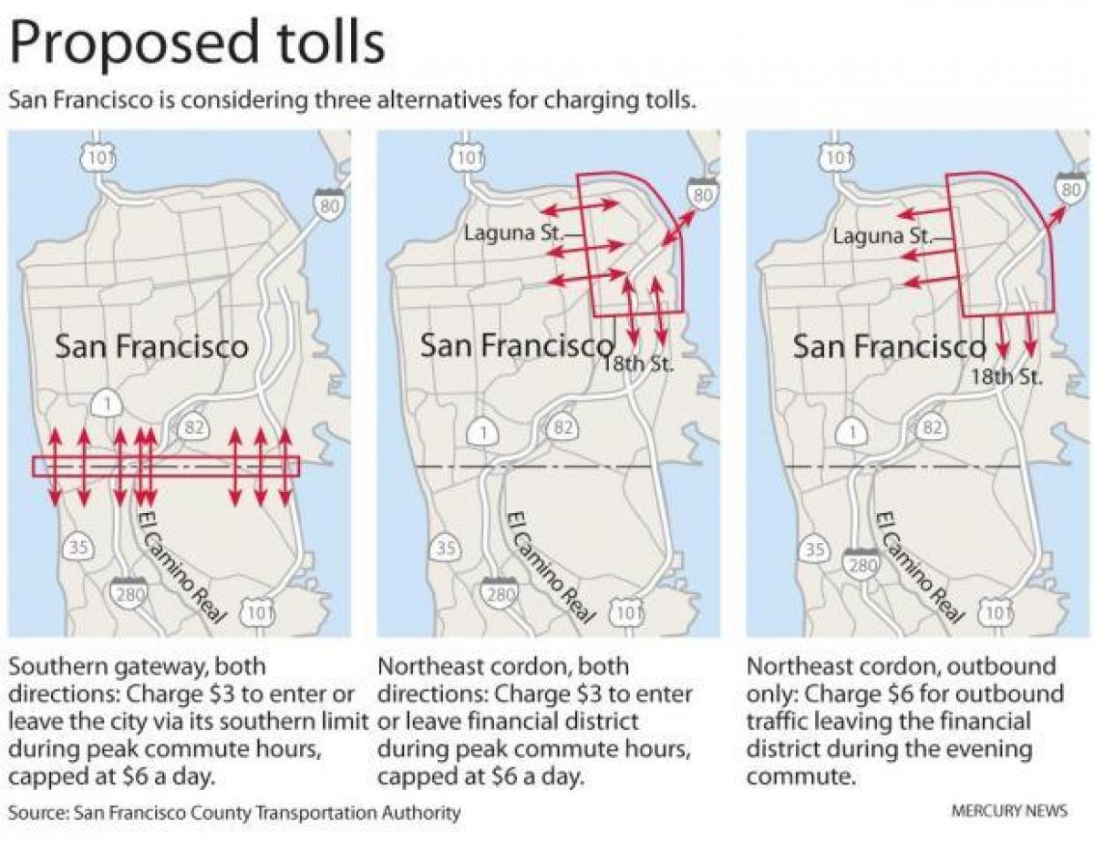Carte de San Francisco péages