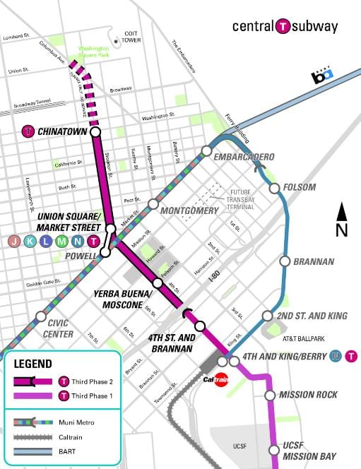 centrale de métro de San Francisco carte