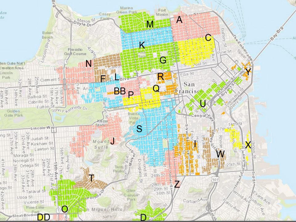 Carte de SF de stationnement résidentiel