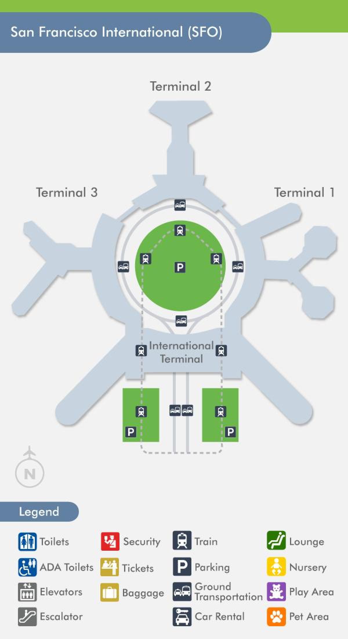 Carte de l'OFS terminal 1 de l'aéroport
