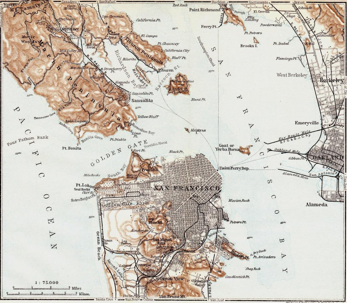 Carte vintage de San Francisco 