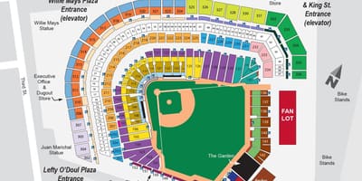 Carte de l'at&t park détaillée siège