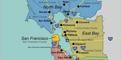 Carte du sud de la baie de San Francisco