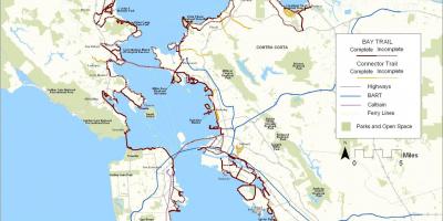 La baie de San Francisco carte des sentiers