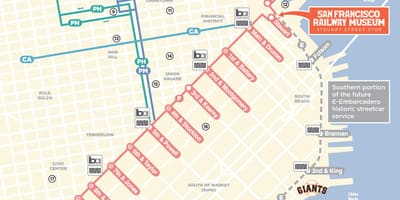 Carte de câble de voiture de route de San Francisco ca
