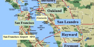 Carte de la région de San Francisco en californie